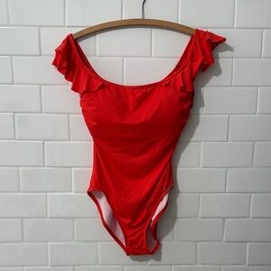 Vince Camuto Red Ruffled Swimsuit